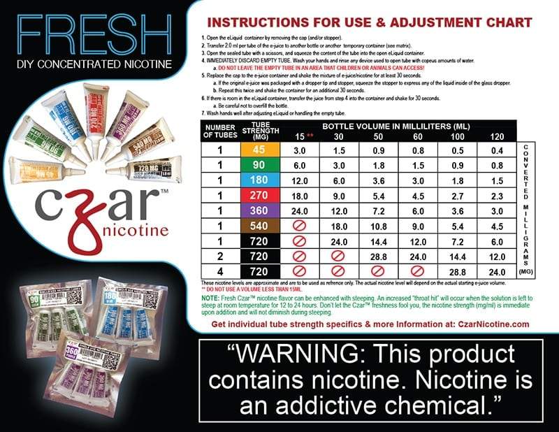 Czar Nicotine Tubes (5 Pack) - WholesaleVapor.com