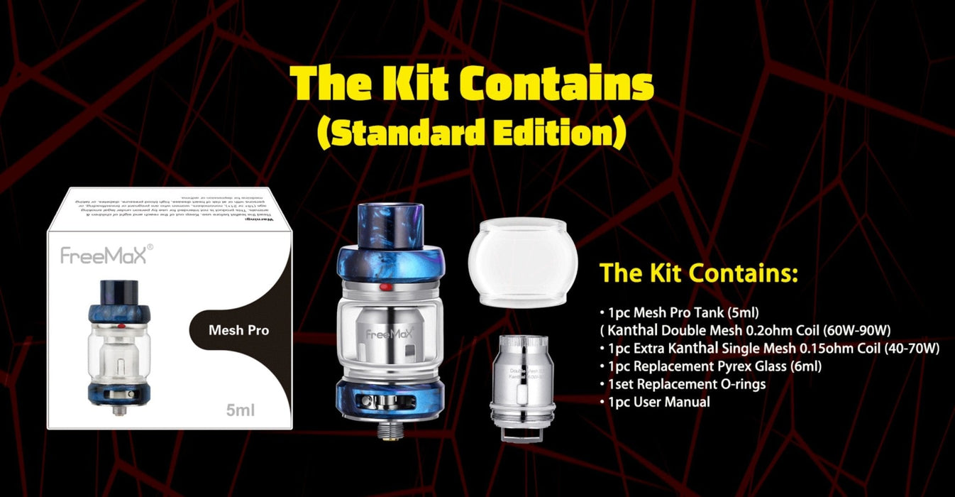 FreeMax Mesh Pro Sub Ohm Tank - Resin Design - WholesaleVapor.com