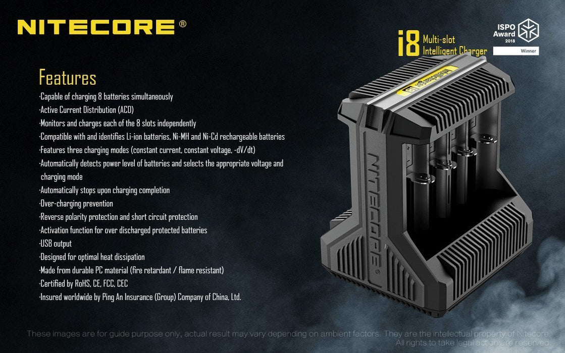 Nitecore i8 Multi-Slot Intelligent Charger - Vapor King