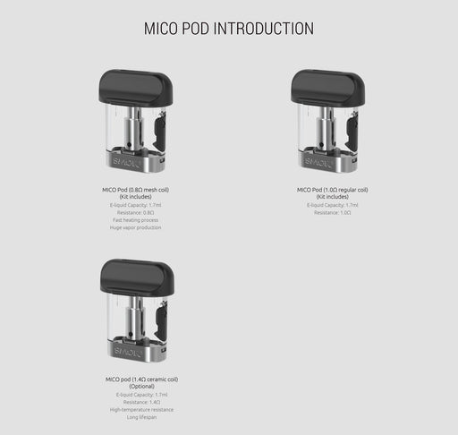 Smok MICO Replacement Pod Cartridges (3 Pack) - WholesaleVapor.com ?id=15604960002101