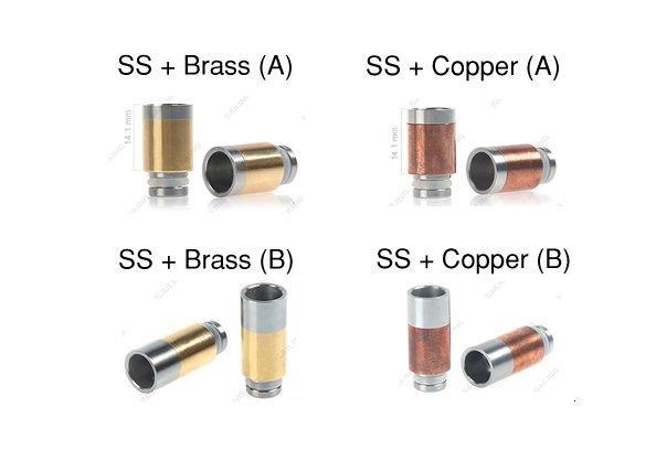SS w/ Brass or Copper Accent Drip Tips - Vapor King